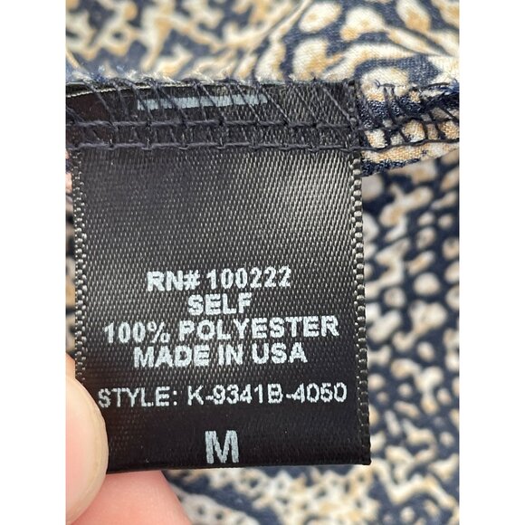 Ivory Love Python Surplice Wrap Midi Dress Size Medium Sleeveless Navy Cream NEW - Picture 4 of 6